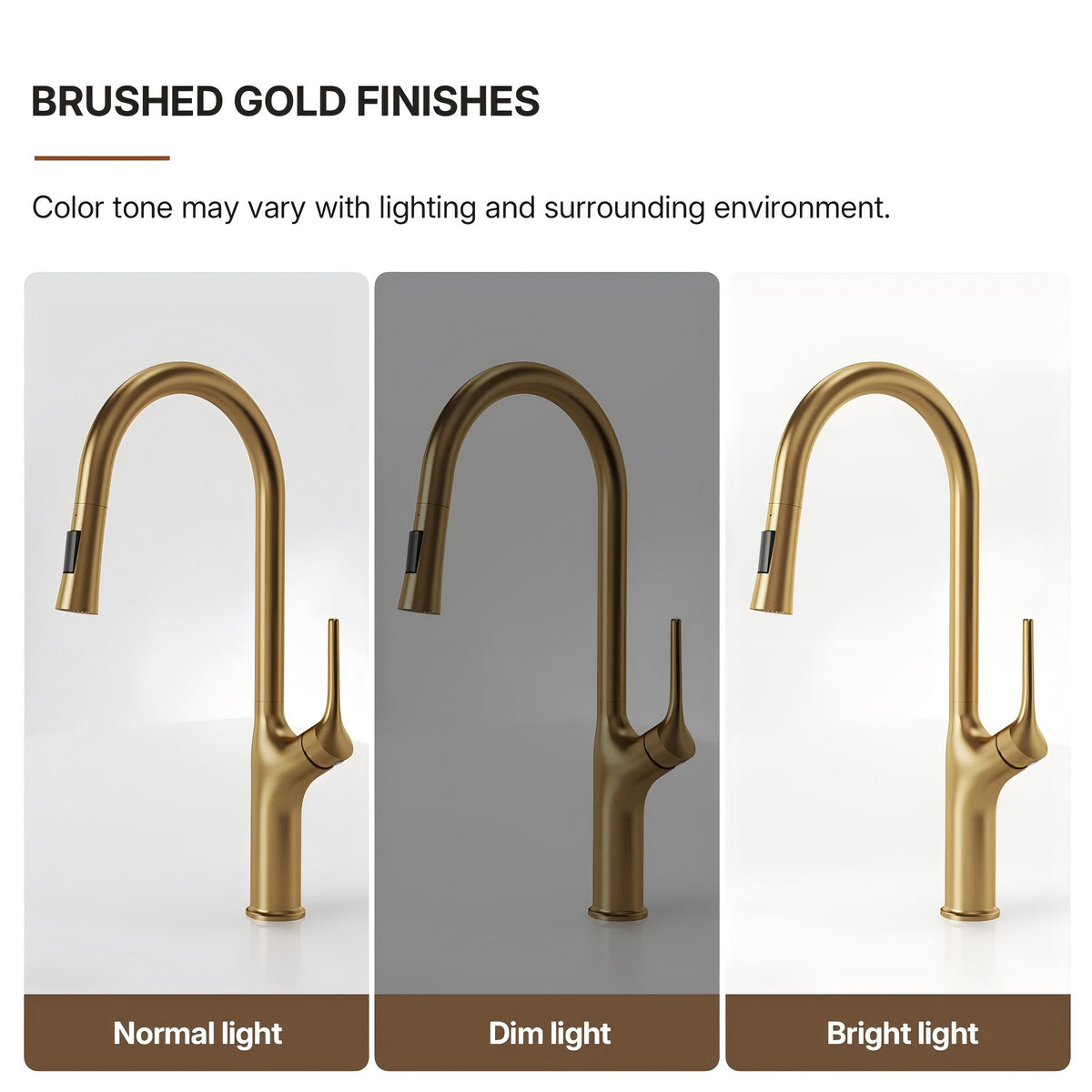 Pull Down Single Handle Kitchen Faucet with Dual Function LP0996-CF - Brushed Gold