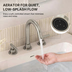 Widespread Bathroom Faucet 3 Hole, 2-Handle Bathroom Sink Faucet with Drain Assembly LP02009-YS - Brushed Nickel