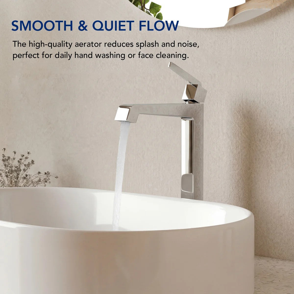 Single Hole Vessel Bathroom Faucet with Drain Assembly, Single Handle Vessel Bathroom Sink Faucet LP081-YS - Chrome