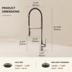 Commercial Style Dual Function Single Handle Pull Down Kitchen Faucet LP051-CF - Stainless Steel
