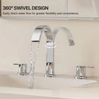 Widespread Bathroom Faucet 3 Hole, 2-Handle Bathroom Sink Faucet with Drain Assembly LP66138-YS - Chrome