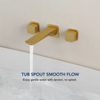 2-Handle Wall Mounted Roman Tub Faucet with Rough-In Valve LP077810-YG - Brushed Gold