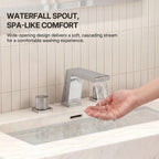 Widespread Bathroom Faucet 3 Hole, 2-handle Bathroom Sink Faucet with Drain Assembly LP005093-YS - Chrome