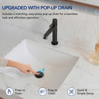 Single-Hole Single-Handle Bathroom Sink Faucet with Drain Assembly LP66095-YS - Matte Black