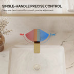 Single Hole Bathroom Faucet with Drain Assembly, Single Handle Bathroom Sink Faucet LP0091023-YS - Brushed Gold