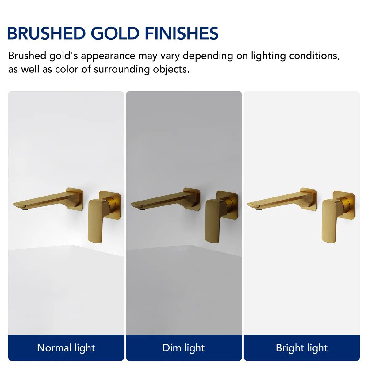 Wall Mounted Bathroom Faucet, Single-handle Bathroom Sink Faucet with Drain Assembly LP12-YS - Brushed Gold