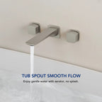 2-Handle Wall Mounted Roman Tub Faucet with Rough-In Valve LP081102-YG - Brushed Nickel