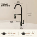 Commercial Style Dual Function Single Handle Pull Down Kitchen Faucet LP052-CF - Matte Black