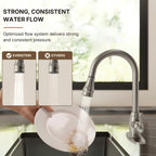 Dual-Function Single-Handle Pull-Down Kitchen Faucet with Deck Plate LP08812-CF- Brushed Nickel