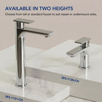 Single Hole Vessel Bathroom Faucet, Single Handle Bathroom Sink Faucet with Drain Assembly LP0098-YS - Chrome
