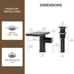 Single Hole Bathroom Faucet, Single-Handle Waterfall Sink Faucet with Drain Assembly LPBK0021 - Matte Black