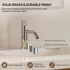 Single Hole Bathroom Faucet,Knob Single Handle Bathroom Sink Faucet with Drain Assembly LP0089-YS - Chrome