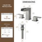 Widespread Bathroom Faucet 3 Hole, 2-Handle Bathroom Sink Faucet with Drain Assembly LP0220980-YS - Brushed Nickel