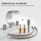 Widespread Bathroom Faucet 3 Hole, 2-handle Bathroom Sink Faucet with Drain Assembly LP44501-YS - Brushed Nickel