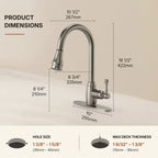 Dual-Function Single-Handle Pull-Down Kitchen Faucet with Deck Plate LP08812-CF- Brushed Nickel