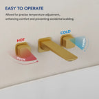 2-Handle Wall Mounted Roman Tub Faucet with Rough-In Valve LP077810-YG - Brushed Gold