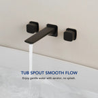 2-Handle Wall Mounted Roman Tub Faucet with Rough-In Valve LP0118-YG - Matte Black