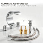 Widespread Bathroom Faucet 3 Hole, 2-handle Bathroom Sink Faucet with Drain Assembly LP442093-YS - Chrome