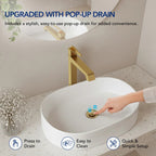 Single Hole Vessel Bathroom Faucet with Drain Assembly, Single Handle Vessel Bathroom Sink Faucet LP0850-YS - Brushed Gold
