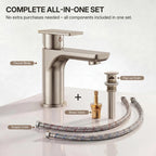 Single Hole Bathroom Faucet with Drain Assembly, Single Handle Bathroom Sink Faucet LP001023-YS - Brushed Nickel