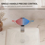Single Hole Bathroom Faucet with Drain Assembly, Single Handle Bathroom Sink Faucet LP002101-YS - Chrome