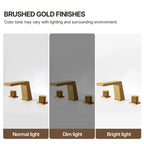 Widespread Bathroom Faucet 3 Hole, 2-handle Bathroom Sink Faucet with Drain Assembly LP00340-YS - Brushed Gold