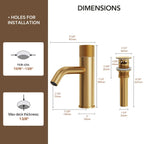 Single Hole Bathroom Faucet,Knob Single Handle Bathroom Sink Faucet with Drain Assembly LP0086-YS - Brushed Gold