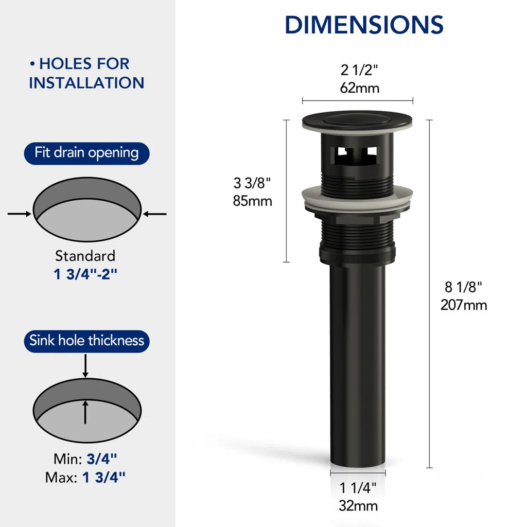 Single Hole Bathroom Faucet,Knob Single Handle Bathroom Sink Faucet with Drain Assembly LP0088-YS - Matte Black/Brushed Gold