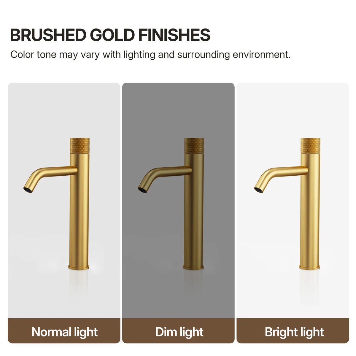 Single Hole Bathroom Vessel Faucet, Single Handle Bathroom Vessel Sink Faucet with Drain Assembly LP0223144-YS - Brushed Gold