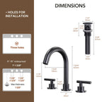 Widespread Bathroom Faucet 3 Hole, 2-Handle Bathroom Sink Faucet LP02088-YS - Gun Gray