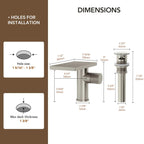 Single Hole Bathroom Faucet, Single-Handle Waterfall Sink Faucet with Drain Assembly LP0168-YS - Brushed Nickel