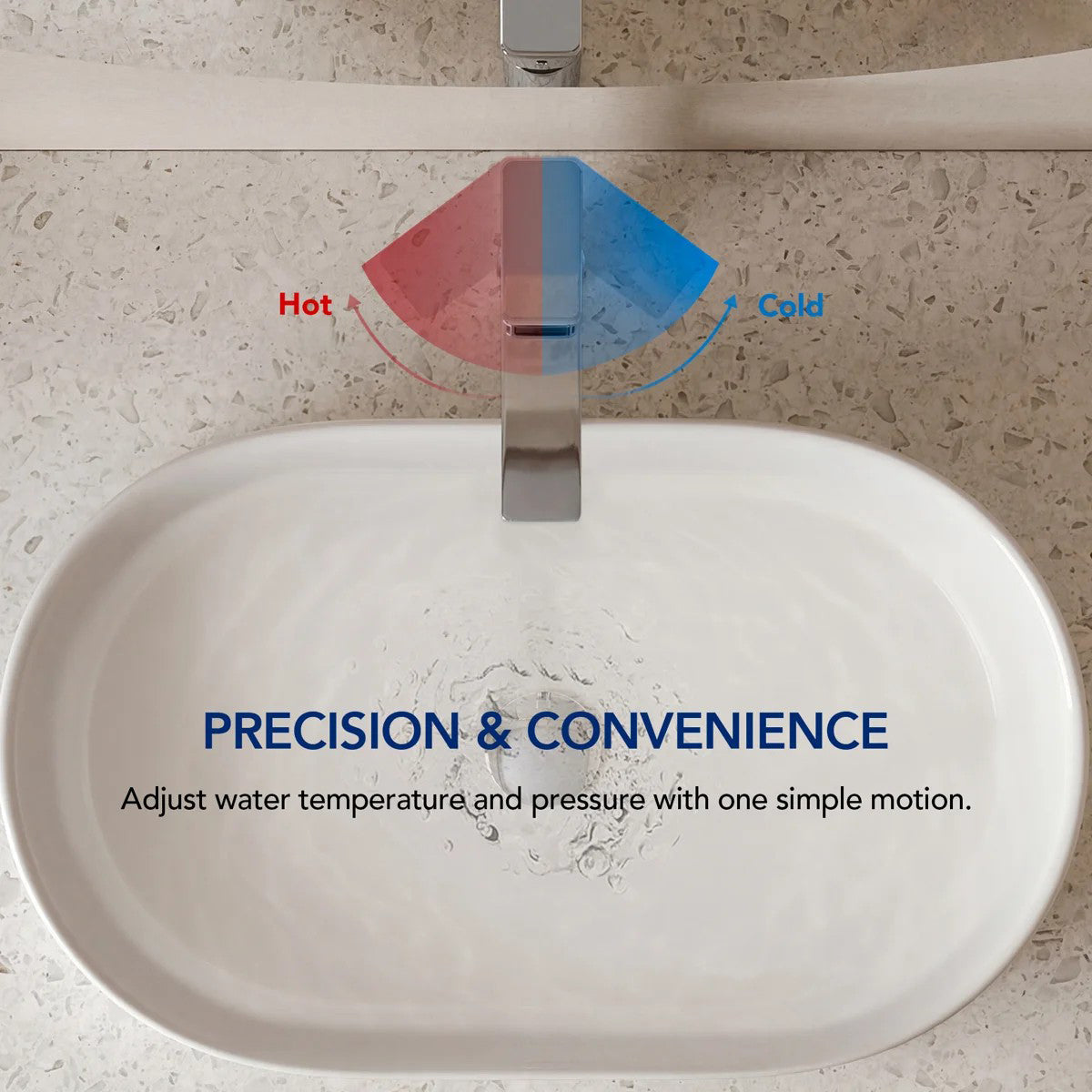 Single Hole Vessel Bathroom Faucet, Single Handle Bathroom Sink Faucet with Drain Assembly LP0098-YS - Chrome