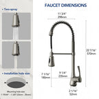 Commercial-Style 2-Function Pull-Down Single-Handle Kitchen Faucet LP0921-CF - Stainless Steel