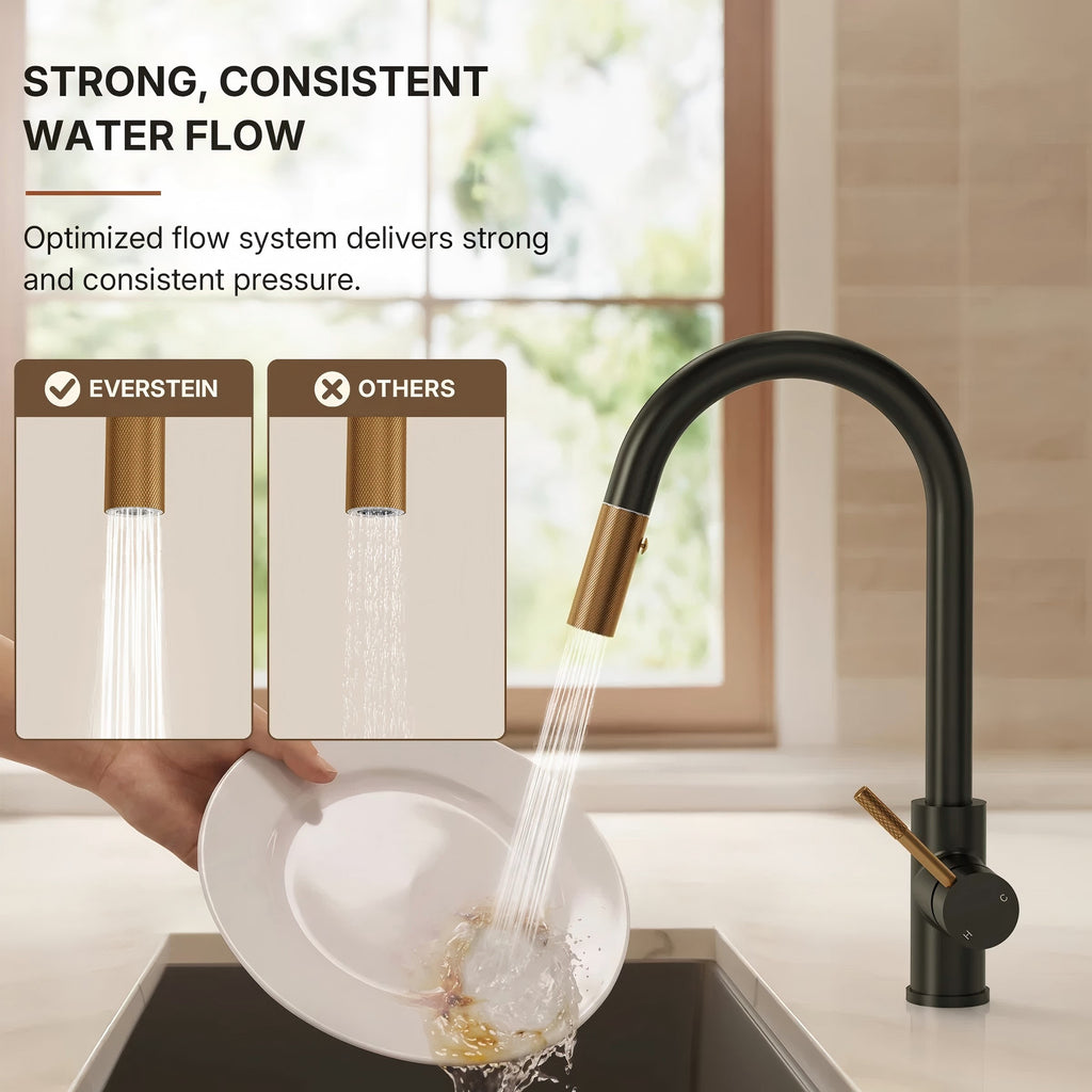 Dual Function Pull-Down Kitchen Faucet , Single Handle Sink Faucet LP9911606-CF - Matte Black