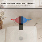Single Hole Bathroom Faucet with Drain Assembly, Single Handle Bathroom Sink Faucet LP00130-YS - Matte Black