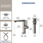 Single Hole Bathroom Faucet with Drain Assembly, Single Handle Bathroom Sink FaucetLP77658- Brushed Nickel