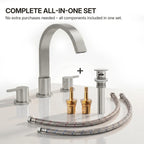 Widespread Bathroom Faucet 3 Hole, 2-handle Bathroom Sink Faucet with Drain Assembly LP01382330-YS - Brushed Nickel