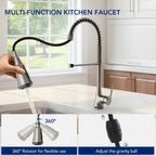 Commercial-Style 2-Function Pull-Down Single-Handle Kitchen Faucet LP0921-CF - Stainless Steel