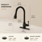 Pull-Down Kitchen Faucet with Deck Plate, Single Handle Sink Faucet with Sprayer LP099123-CFK- Matte Black