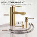 Single Hole Bathroom Faucet, Single Handle Bathroom Sink Faucet with Drain Assembly LP011235-YS - Brushed Gold