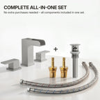Widespread Bathroom Faucet 3 Hole, 2-Handle Bathroom Sink Faucet with Drain Assembly LP0220980-YS - Brushed Nickel