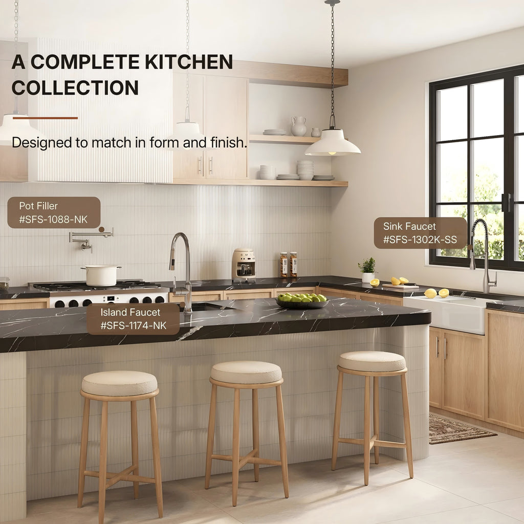 Commercial Style Dual Function Single Handle Pull Down Kitchen Faucet LP051-CF - Stainless Steel
