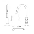 Pull Down Sprayer Kitchen Sink Faucet, Single Handle Kitchen Faucet with LED Light Base LP11992-CF - Brushed Nickel