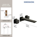 2-Handle Wall Mounted Roman Tub Faucet with Rough-In Valve LP0118-YG - Matte Black