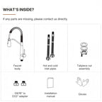 Commercial Dual-Function Pull Down Kitchen Faucet with High Arc Spring Spout LP03345-CF - Brushed Gold