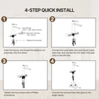 Single Hole Bathroom Faucet, Single Handle Bathroom Sink Faucet with Drain Assembly LP001230-YS - Brushed Nickel