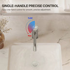 Single Hole Bathroom Faucet,Knob Single Handle Bathroom Sink Faucet with Drain Assembly LP0087-YS - Brushed Nickel