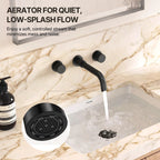 Wall Mounted Bathroom Faucet 3 Hole,2-Handle Bathroom Sink Faucet with Drain Assembly, Matte Black LP01019883-YS - Matte Black