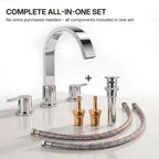 Widespread Bathroom Faucet 3 Hole, 2-Handle Bathroom Sink Faucet with Drain Assembly LP66138-YS - Chrome