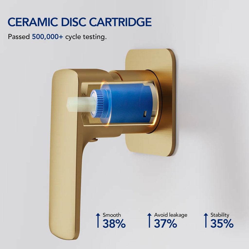 Wall Mounted Bathroom Faucet, Single-handle Bathroom Sink Faucet with Drain Assembly LP12-YS - Brushed Gold